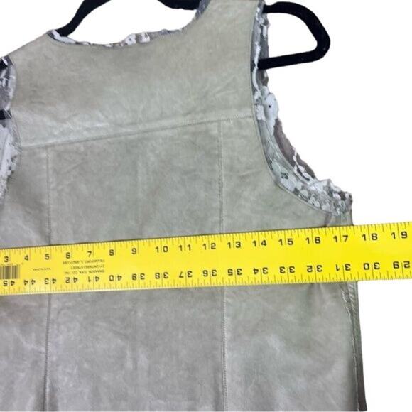 Multiples Vest Womens Small Vegan Leather Floral Lace Boho Hippy Lagenlook - Picture 7 of 11